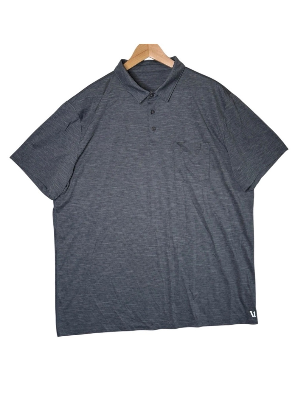 Vuori Zephyr Short Sleeve Polo Shirt Grey-Blue Breathable Stretch Men's XXL ??